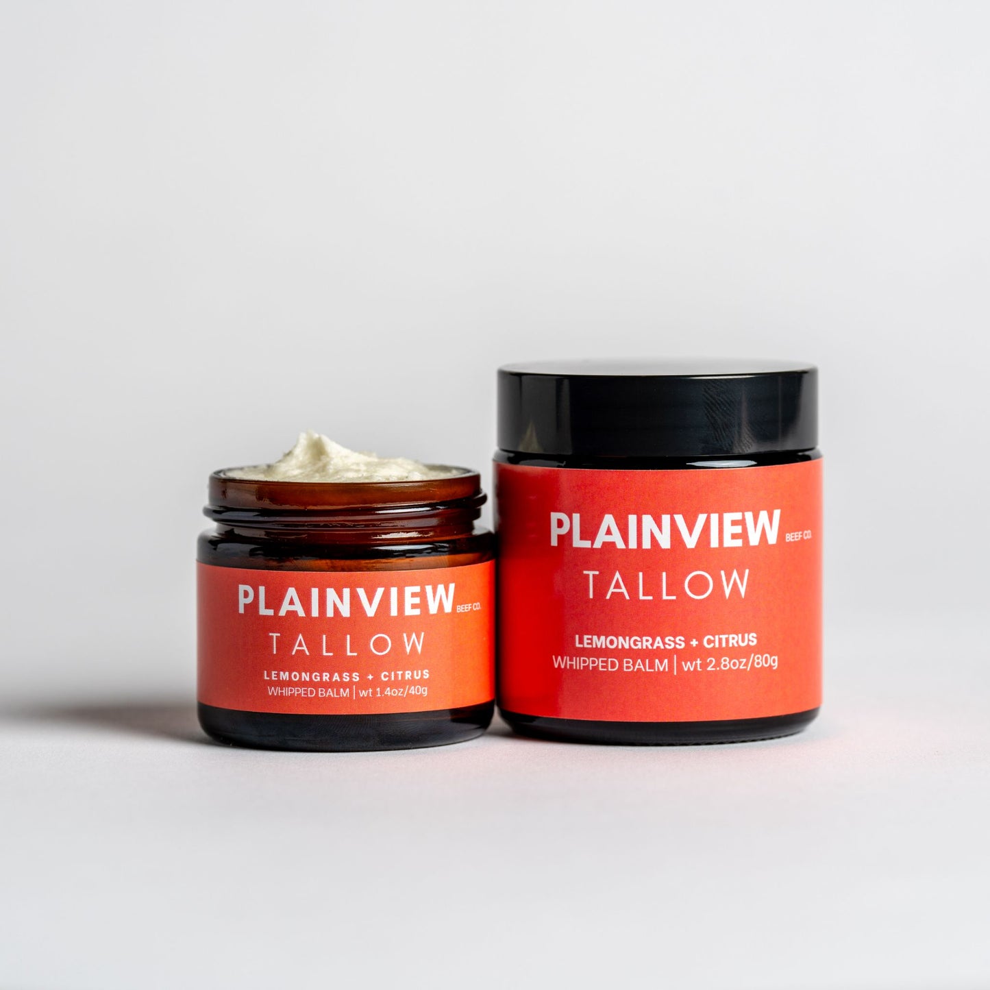 lemongrass and citrus tallow whipped balm jars