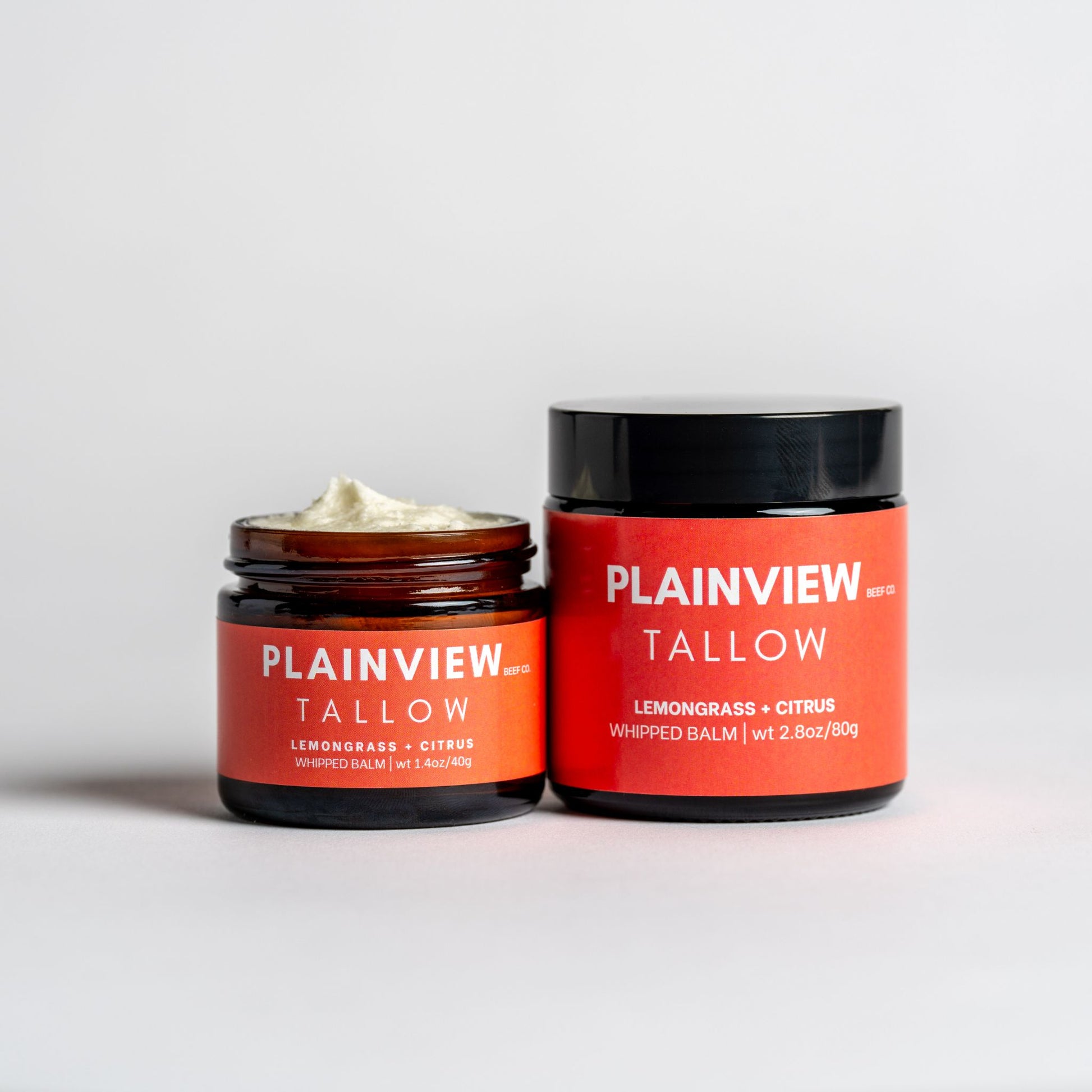 lemongrass and citrus tallow whipped balm jars