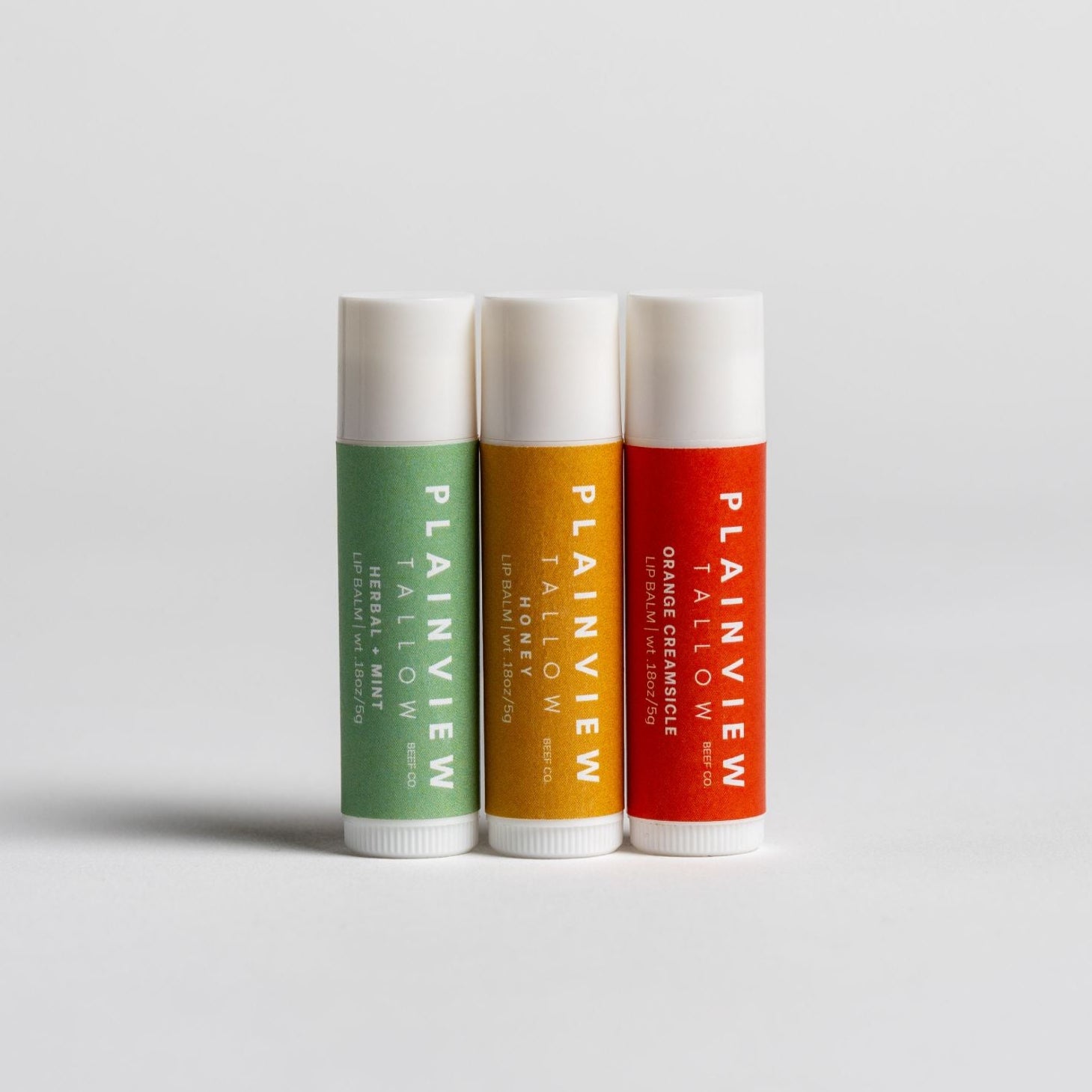 Three kinds of lip balms