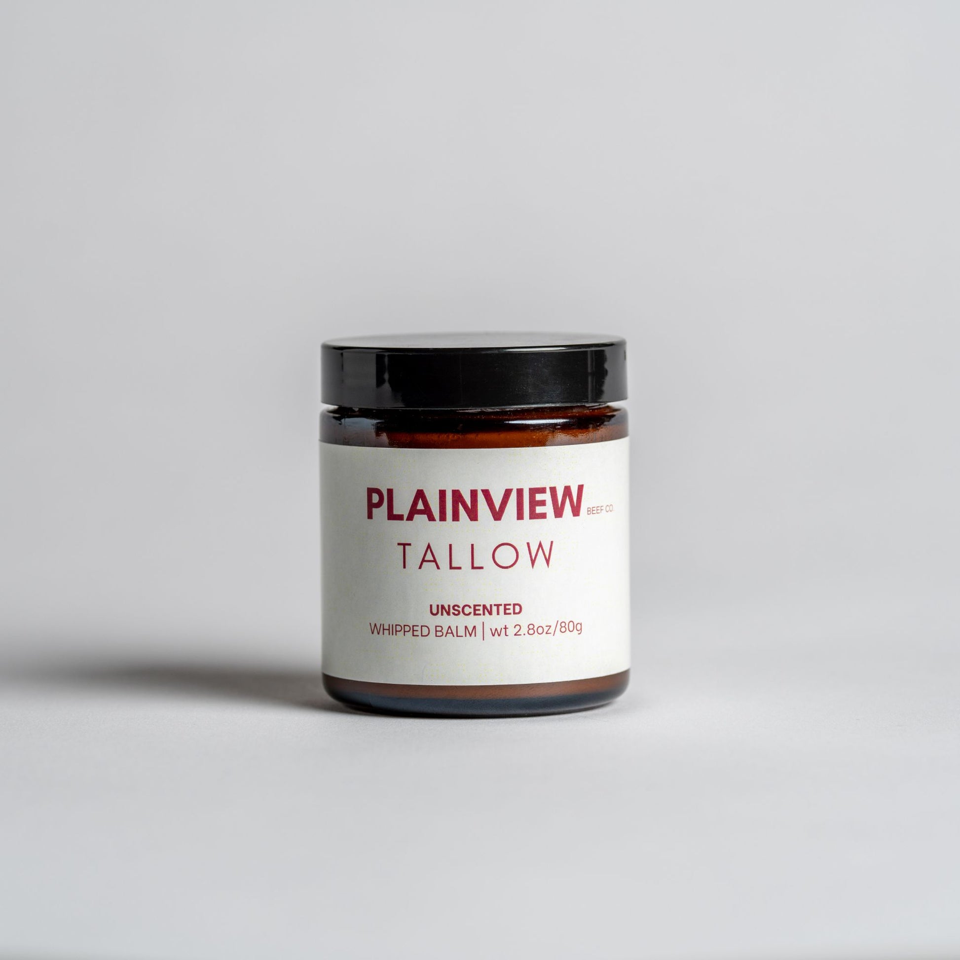 Fragrance-free unscented tallow balm 80g jar – baby-safe and pregnancy-safe skin nourishment.