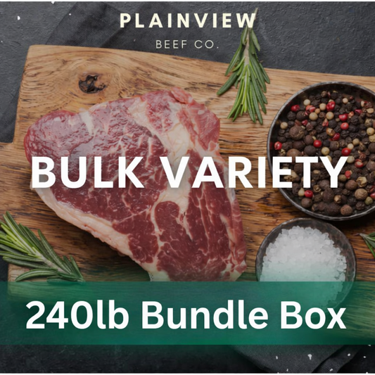 1/2 Beef Box — Sprout-Finished Bulk Variety (~240 lbs)