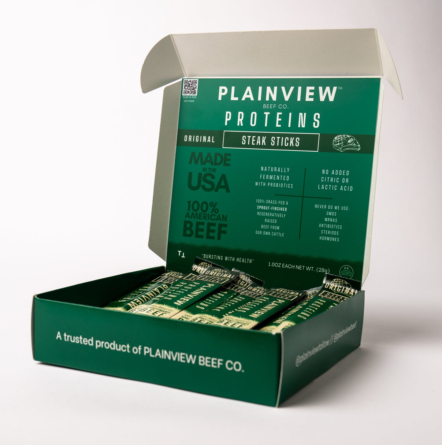 Box of Plainview Proteins Steak Sticks