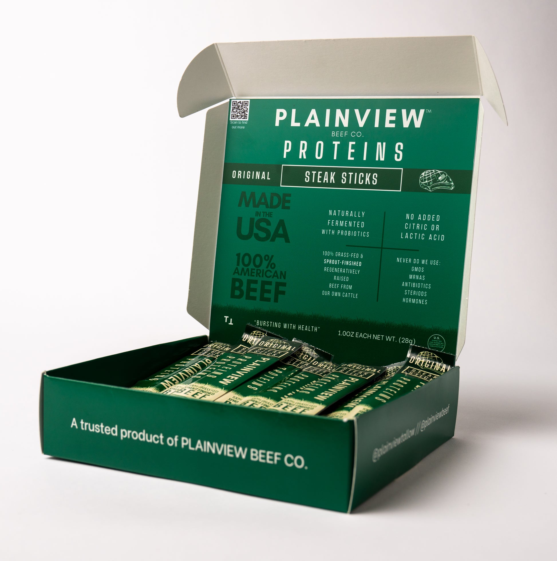 Box of Plainview Proteins Steak Sticks