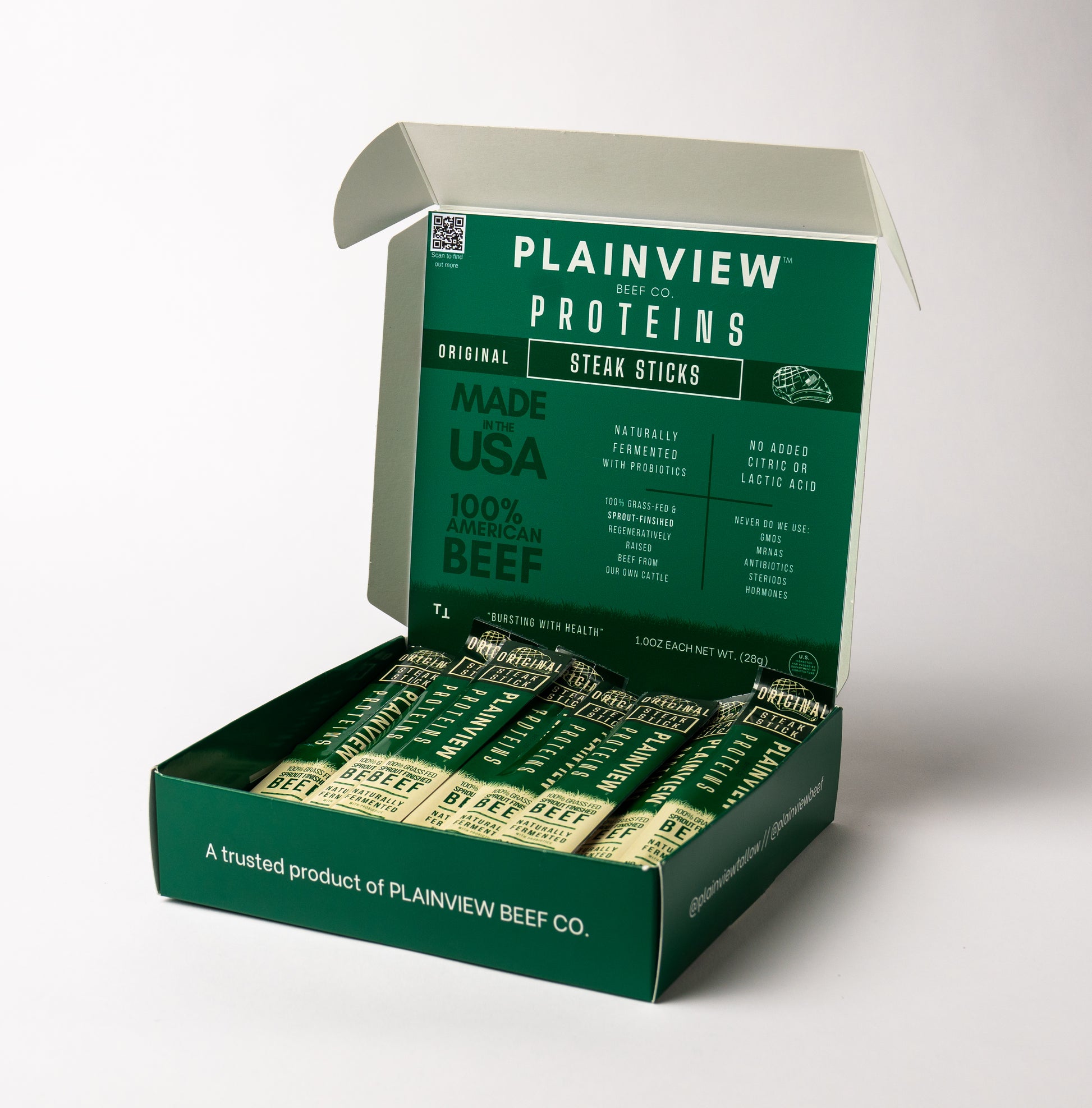Box of Plainview Proteins Steak Sticks