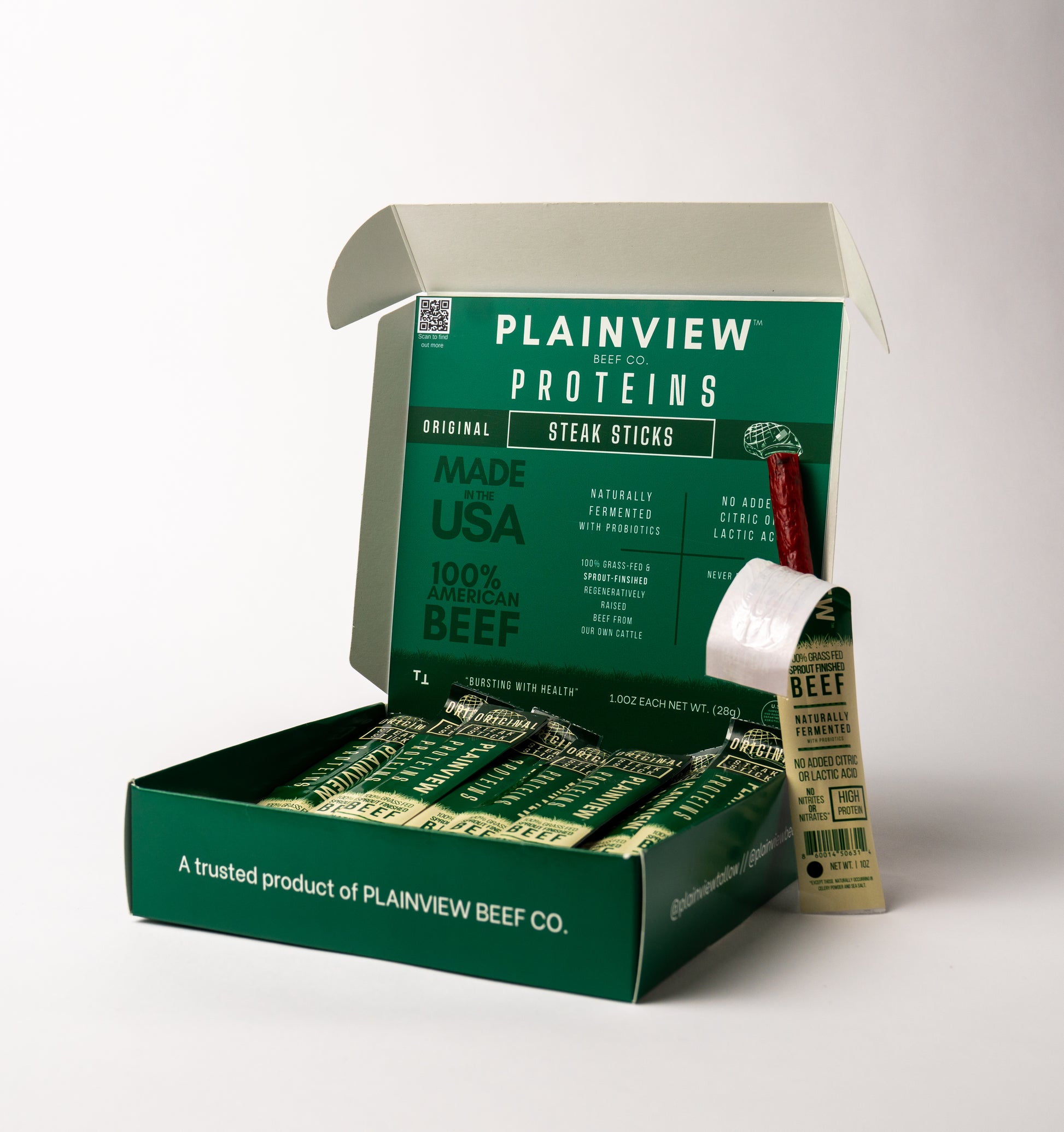 Box of Plainview Proteins Steak Sticks