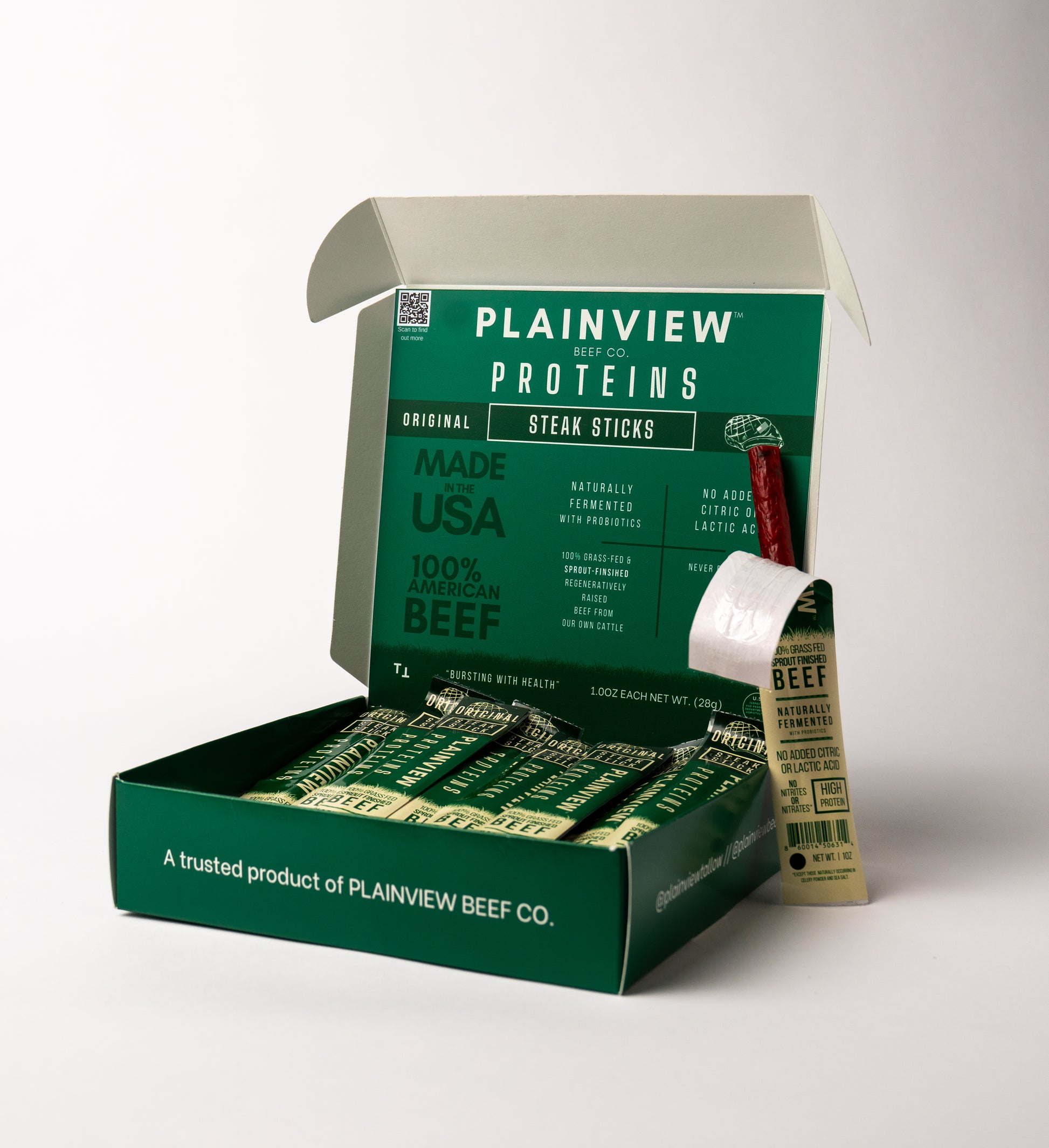 Box of Plainview Proteins Steak Sticks