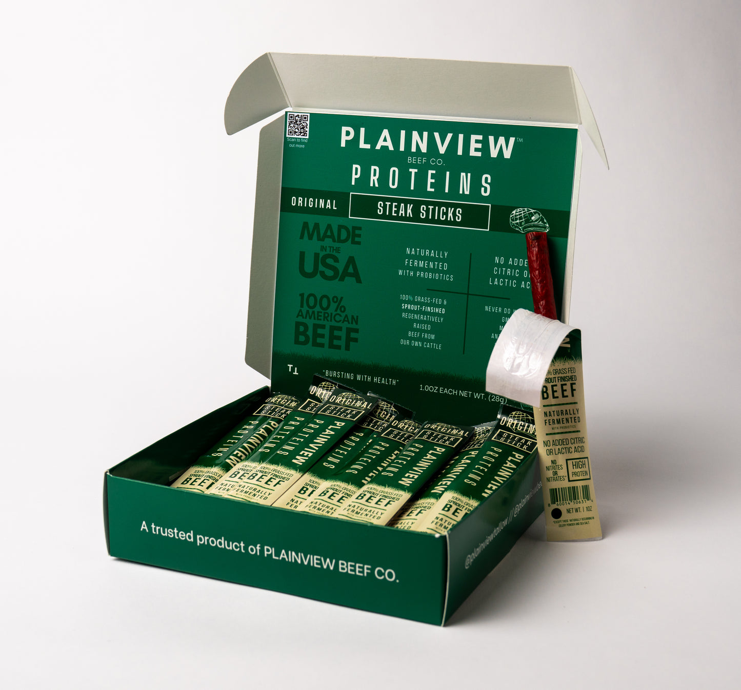 Box of Plainview Proteins Steak Sticks