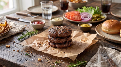 Sprout-Finished Burger Patties