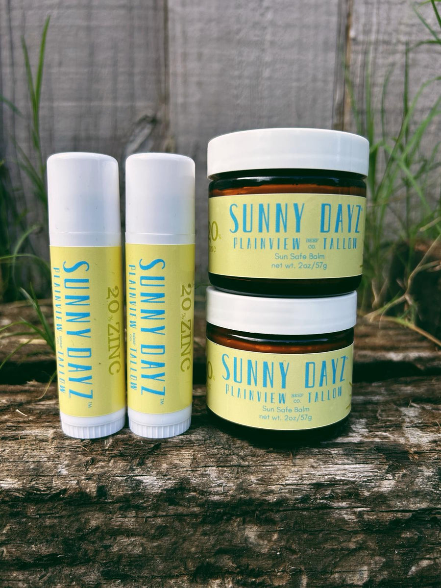 Natural mineral sun care with lip balms and tallow jars